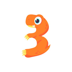 Dinosaur Alphabet and Numbers Illustration for nursery boys birthday party