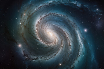 Spiral galaxy in outer space, cosmic universe star cloud and galaxy, galaxy twirl, Milky Way, A view from space to a spiral galaxy and stars, universe filled with stars, nebula and galaxy