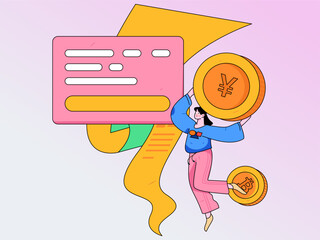 Internet finance and wealth management investment vector concept operation interactive illustration
