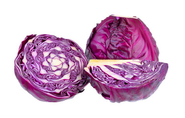 Purple cabbage isolated on transparent png