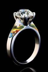 Landscape of Love: A Diamond Ring with a Vision of Nature's Serenity