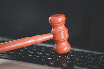law contract, law and justice concept, law hammer, Selective focus.
