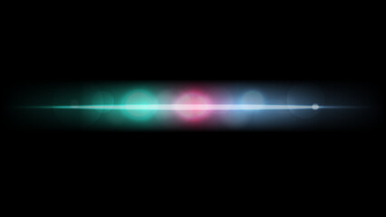 Glowing Laser Beam Light with Blurry Bokeh Effects, Shining on the Black