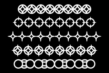 Collection of horizontal decorative patterns