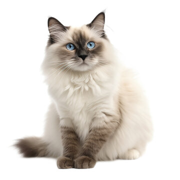 ragdoll cat isolated on transparent background