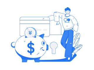 Internet finance and wealth management investment vector concept operation interactive illustration
