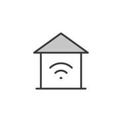 Smart Home icon design with white background stock illustration