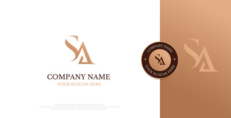 Initial SA Logo Design Vector 