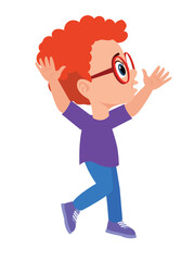 Jumping kids. Happy funny children playing and jumping in different action poses education little team vector characters. Illustration of kids and children fun and smile