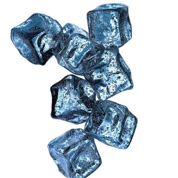 Fresh ice crystals Cooled jewels Cool like water Blue, abstract, elegant and modern 3D rendering image