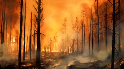 森林、山火事｜Forest, mountain fire.Generative AI