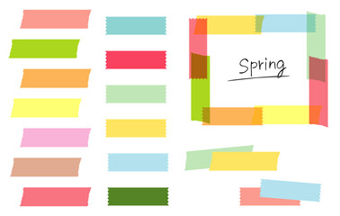 春配色のマスキングテープ　フレーム　Spring color scheme masking tape