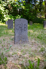 boundary stones in germany in rauscherpark