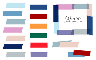 冬配色のマスキングテープ　フレーム　MASKING TAPE in winter color scheme