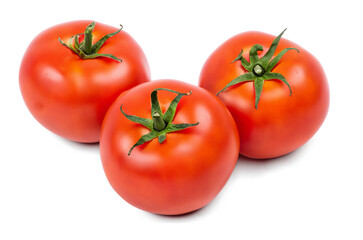 Ripe fresh organic tomatoes, isolated on transparent background	