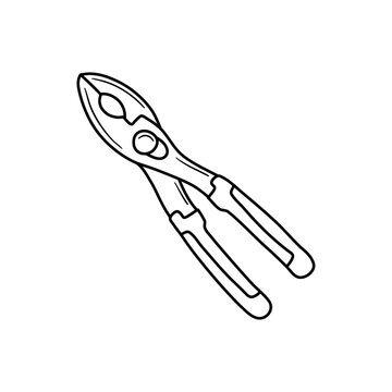black and white pliers tool clip art preview