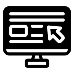 Computer Icon. Digital marketing concept. Outline icon