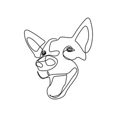playful dog in continuous line drawing style single on white background vector illustration
