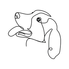 playful dog in continuous line drawing style single on white background vector illustration
