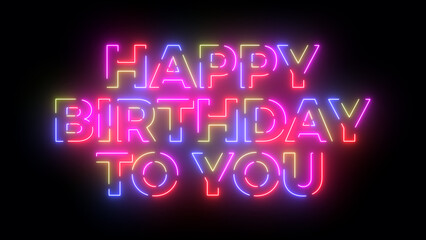 Happy birthday to you text. Laser vintage effect. Retrò style.