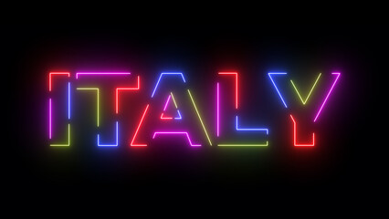 Italy text. Laser vintage effect. Retrò style.