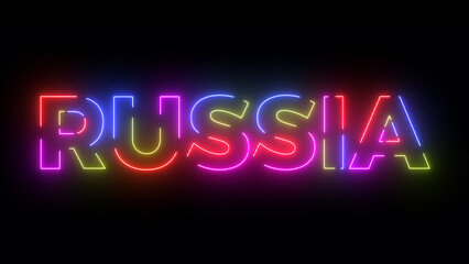 Russia text. Laser vintage effect. Retrò style.