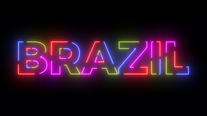 Brazil text. Laser vintage effect. Retrò style.
