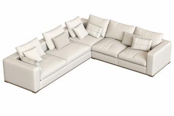 sofa isolated on white background, interior furniture, 3D illustration, cg render