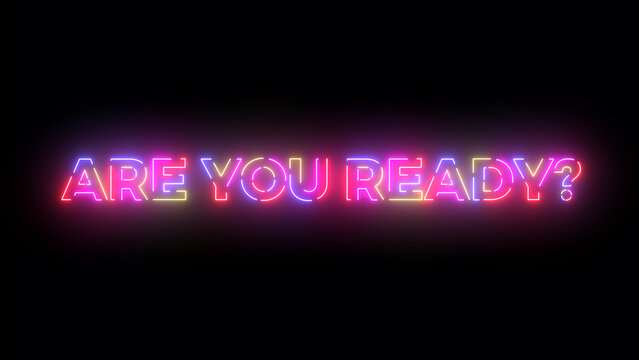 Are you ready text. Laser vintage effect. Retrò style.