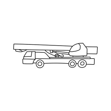 recommend clip art: Crane truck icon from construction outline collection. Isolated on white background. Educational concept for coloring book page for kids