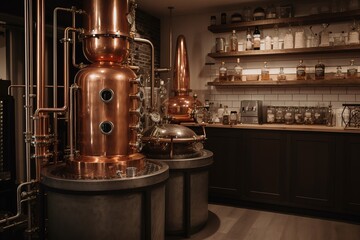 Whiskey distillery. Generated AI - obrazy, fototapety, plakaty