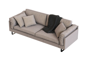 sofa isolate on a transparent background, interior furniture, 3D illustration, cg render
