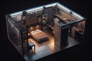Panic room A secure fortified room designed. AI generated