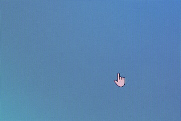 Pixel cursors icons: Hand or Aero Link cursor on blue screen