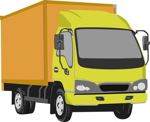 Fototapeta na wymiar truck with trailer box