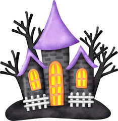 Halloween castle clipart