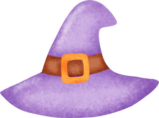 Watercolor  Halloween witch  clipart.