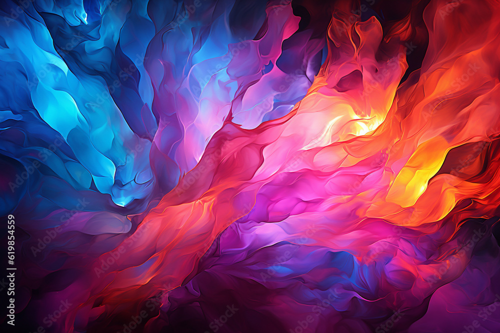 Poster a series of abstract digital paintings that explore the concept of 