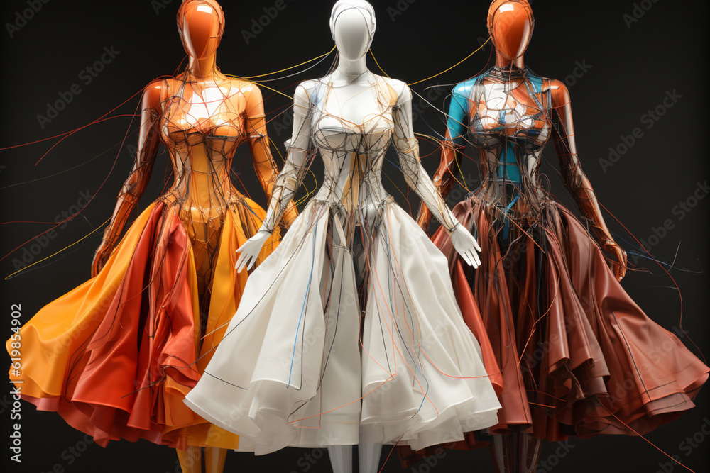 Poster an abstract geometric collage of ballerinas, composed of intricate shapes and lines. generative ai.