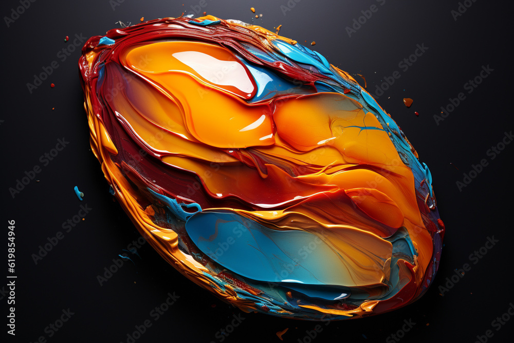Poster an abstract artwork inspired by the concept of a cocoon, featuring bold and expressive brushstrokes.