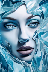 Liquid Fusion Woman Portrait