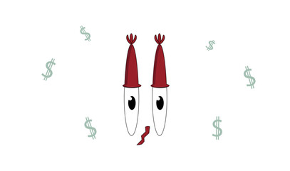 illustration vector graphic of character eyes from mr.crab