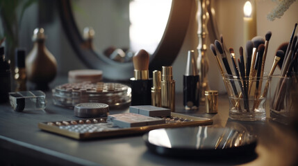 Luxury cosmetics on the table