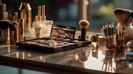 Luxury cosmetics on the table