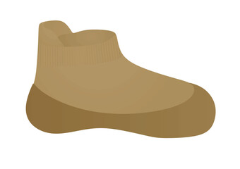 Brown baby shoe. vector illustration