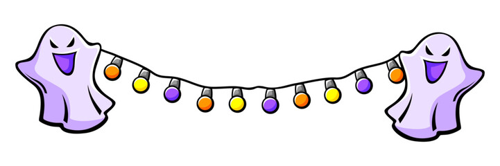 Happy Halloween decoration. Holiday background with celebration items.