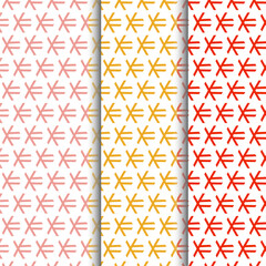 A pattern is an arrangement of lines or shapes, especially a design in which the same shape is repeated at regular intervals over a surface.