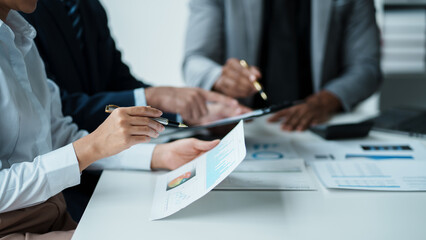 Business Consulting meeting working and brainstorming new business project finance investment concept.