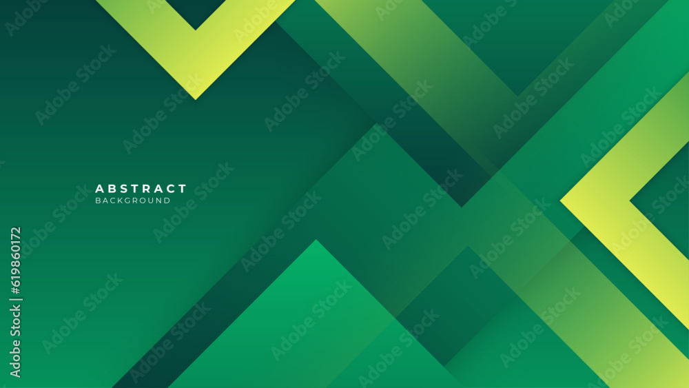 Poster vector abtract geometric background in green and yellow gradient color