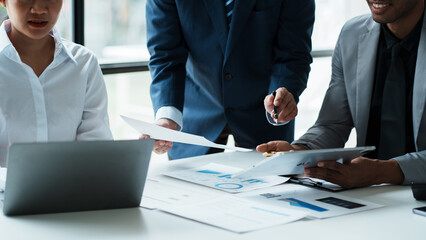 Business Consulting meeting working and brainstorming new business project finance investment concept.